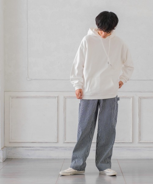 SIDEWAY STANCE（サイドウェイスタンス）の「【SIDEWAY STANCE】ワイド デニム ペインターパンツ（デニムパンツ・メンズ・ネイビー/ストライプ・MEDIUM/LARGE）」の16枚目の写真