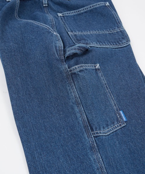 SIDEWAY STANCE（サイドウェイスタンス）の「【SIDEWAY STANCE】ワイド デニム ペインターパンツ（デニムパンツ・メンズ・ネイビー/ストライプ・MEDIUM/LARGE）」の22枚目の写真