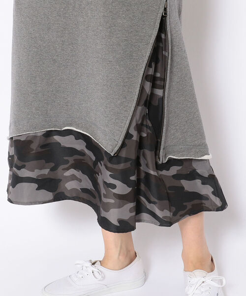 AVIREX（アヴィレックス）の「LAYERED STYLE DENIM&CAMOUFLAGE ONEPIECE DRESS/ レイヤードスタイル デニム＆カモフラージュワンピース（ワンピース・レディース・タン/チャコール・FREE）」の19枚目の写真