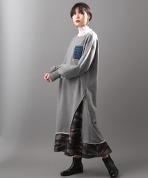 AVIREX | LAYERED STYLE DENIM&CAMOUFLAGE ONEPIECE DRESS/ レイヤードスタイル デニム＆カモフラージュワンピース(ワンピース)