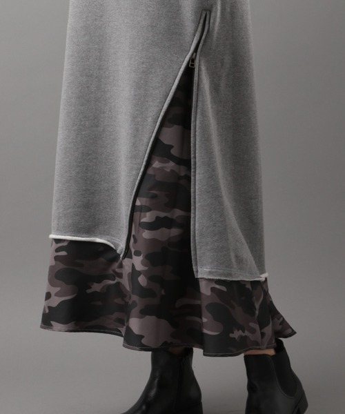 AVIREX（アヴィレックス）の「LAYERED STYLE DENIM&CAMOUFLAGE ONEPIECE DRESS/ レイヤードスタイル デニム＆カモフラージュワンピース（ワンピース・レディース・タン/チャコール・FREE）」の7枚目の写真