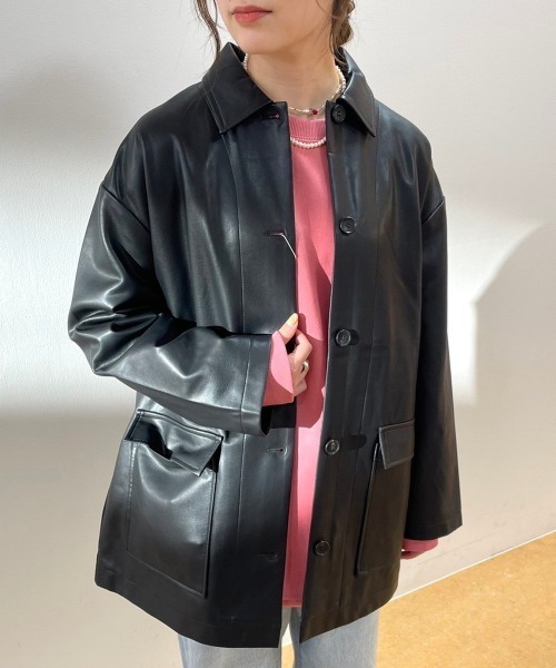 FREAK'S STORE（フリークスストア）の「ｴｺﾚｻﾞｰJK（その他アウター・レディース・ブラック/ベージュ・ﾌﾘ-）」の10枚目の写真