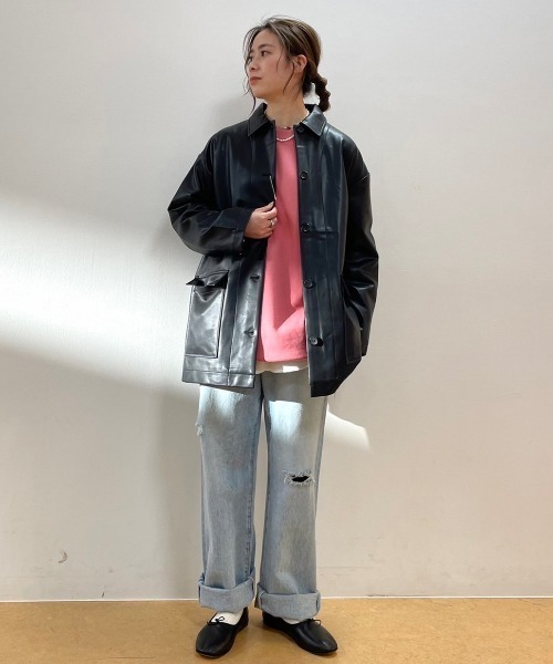 FREAK'S STORE（フリークスストア）の「ｴｺﾚｻﾞｰJK（その他アウター・レディース・ブラック/ベージュ・ﾌﾘ-）」の11枚目の写真