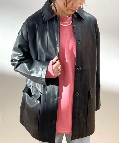 FREAK'S STORE（フリークスストア）の「ｴｺﾚｻﾞｰJK（その他アウター・レディース・ブラック/ベージュ・ﾌﾘ-）」の21枚目の写真