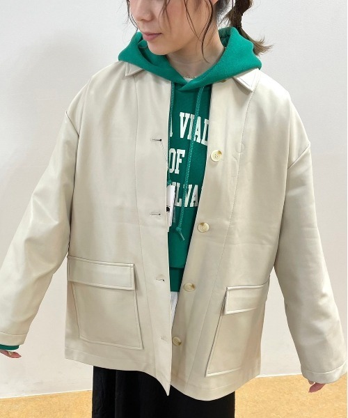 FREAK'S STORE（フリークスストア）の「ｴｺﾚｻﾞｰJK（その他アウター・レディース・ブラック/ベージュ・ﾌﾘ-）」の22枚目の写真