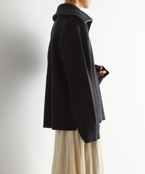 EFOLE（エフォル）の「ハーフジップ プルオーバー ニット（ニット/セーター・レディース・オフホワイト/ブラック/キャメル・FREE）」の12枚目の写真