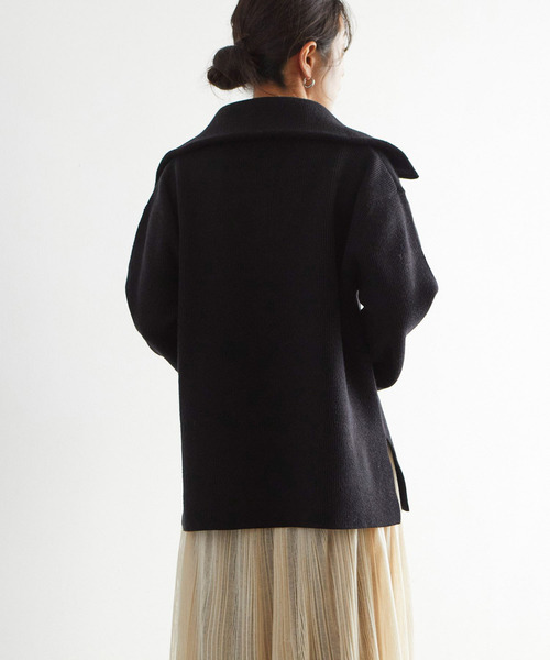 EFOLE（エフォル）の「ハーフジップ プルオーバー ニット（ニット/セーター・レディース・オフホワイト/ブラック/キャメル・FREE）」の13枚目の写真