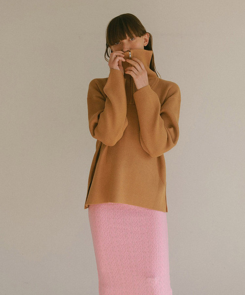 EFOLE（エフォル）の「ハーフジップ プルオーバー ニット（ニット/セーター・レディース・オフホワイト/ブラック/キャメル・FREE）」の19枚目の写真