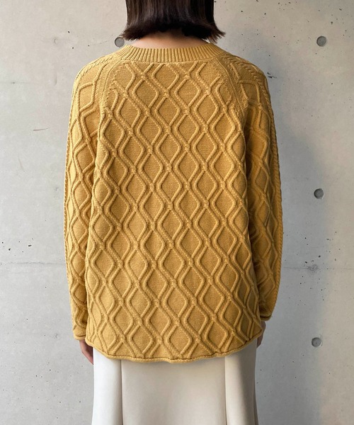 CAPRICIEUX LE'MAGE（カプリシューレマージュ）の「フリル袖ダイヤ柄プルオーバー（ニット/セーター・レディース・チャコールグレー/イエロー/ホワイト系その他・FREE）」の6枚目の写真