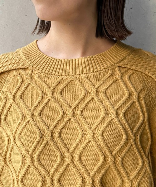 CAPRICIEUX LE'MAGE（カプリシューレマージュ）の「フリル袖ダイヤ柄プルオーバー（ニット/セーター・レディース・チャコールグレー/イエロー/ホワイト系その他・FREE）」の7枚目の写真