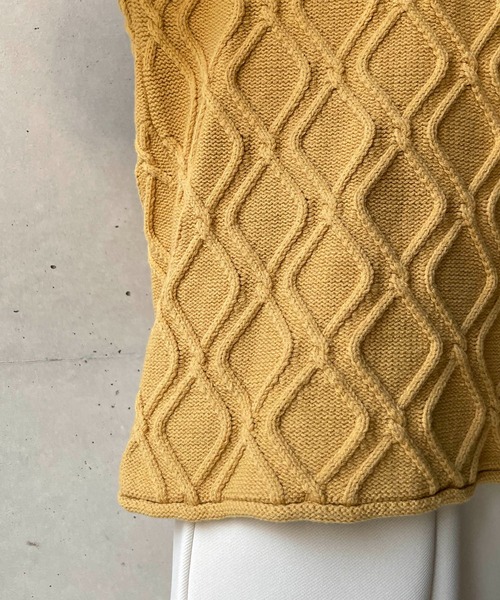 CAPRICIEUX LE'MAGE（カプリシューレマージュ）の「フリル袖ダイヤ柄プルオーバー（ニット/セーター・レディース・チャコールグレー/イエロー/ホワイト系その他・FREE）」の10枚目の写真