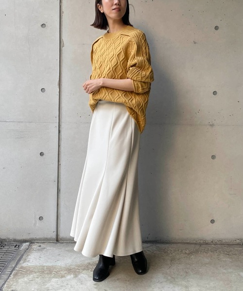 CAPRICIEUX LE'MAGE（カプリシューレマージュ）の「フリル袖ダイヤ柄プルオーバー（ニット/セーター・レディース・チャコールグレー/イエロー/ホワイト系その他・FREE）」の16枚目の写真