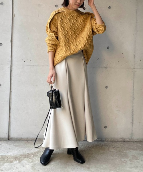 CAPRICIEUX LE'MAGE（カプリシューレマージュ）の「フリル袖ダイヤ柄プルオーバー（ニット/セーター・レディース・チャコールグレー/イエロー/ホワイト系その他・FREE）」の17枚目の写真