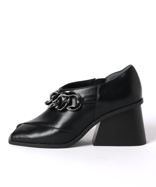 PAGEBOY（ページボーイ）の「チェーンオープントゥシューズ（パンプス・レディース・ブラック/オフホワイト・L/M）」の10枚目の写真
