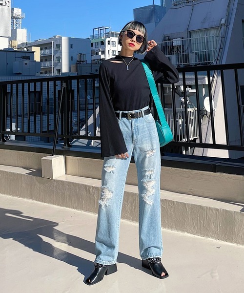 PAGEBOY（ページボーイ）の「チェーンオープントゥシューズ（パンプス・レディース・ブラック/オフホワイト・L/M）」の8枚目の写真