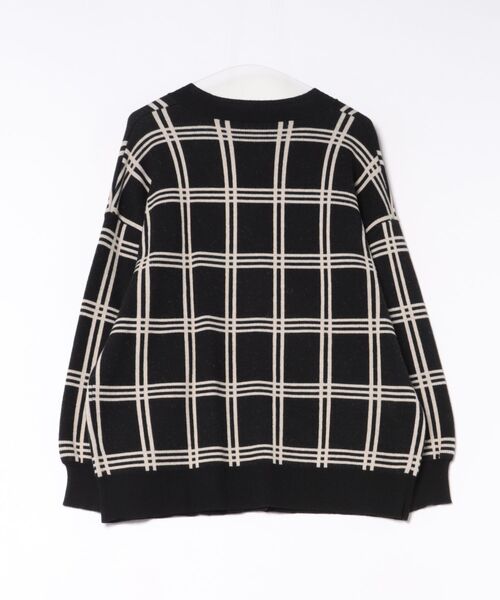 STYLEBLOCK(スタイルブロック)の「ジャガードウインドペンビッグニットカーディガン(カーディガン/ボレロ・レディース・ブラック/グレイッシュベージュ/ホワイト系その他/ブラウン・M)」の5枚目の写真