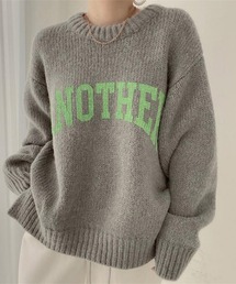 ANOTHERロゴ入り　クルーネックニットトップス