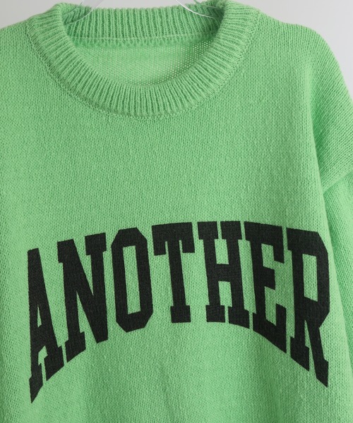 MAISON DE THERESE（メゾン ド テレーズ）の「ANOTHERロゴ入り　クルーネックニットトップス（ニット/セーター・レディース・ベージュ/グリーン/アイボリー/ピンク/グレー・FREE）」の14枚目の写真