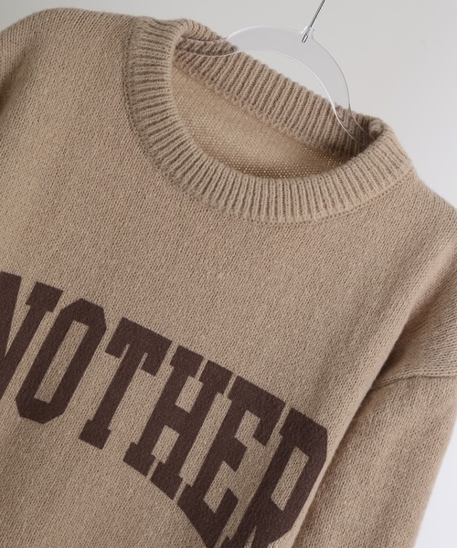 MAISON DE THERESE（メゾン ド テレーズ）の「ANOTHERロゴ入り　クルーネックニットトップス（ニット/セーター・レディース・ベージュ/グリーン/アイボリー/ピンク/グレー・FREE）」の12枚目の写真