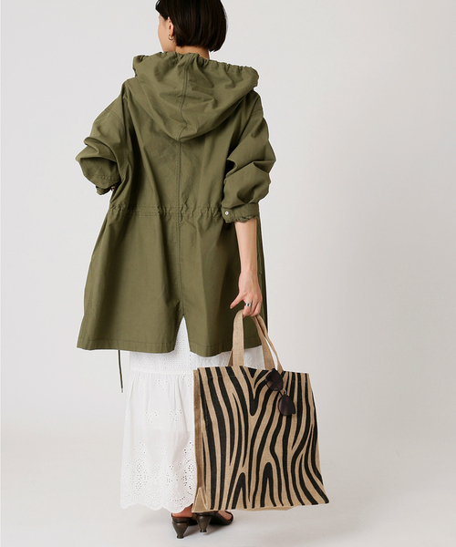 BEARDSLEY ビアズリー コットンナイロンミドル丈モッズコート カーキ Simplicite（サンプリシテ）の「ミドル丈モッズコート◇（モッズコート