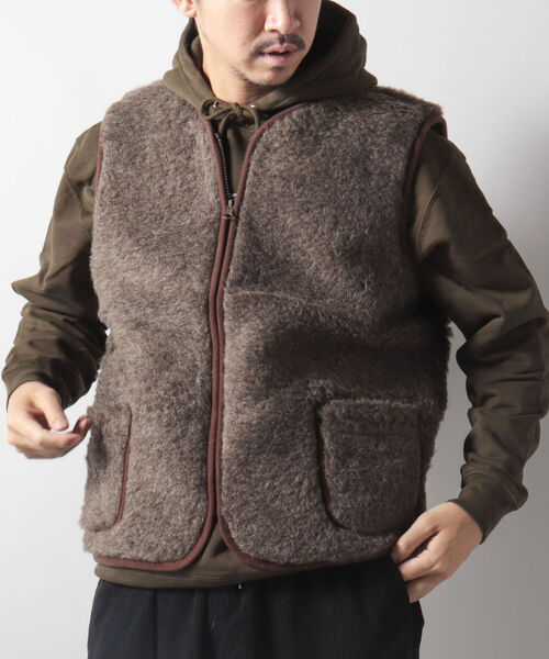 COLD BREAKER(コールドブレーカー)の「【COLDBREAKER/コールドブレーカー】Bodywarmer ウール ボア ベスト(ブルゾン・メンズ・ブラック/ベージュ/ホワイト系その他4・LARGE)」の3枚目の写真