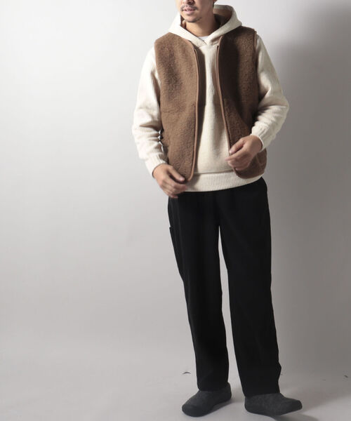 COLD BREAKER(コールドブレーカー)の「【COLDBREAKER/コールドブレーカー】Bodywarmer ウール ボア ベスト(ブルゾン・メンズ・ブラック/ベージュ/ホワイト系その他4・LARGE)」の7枚目の写真