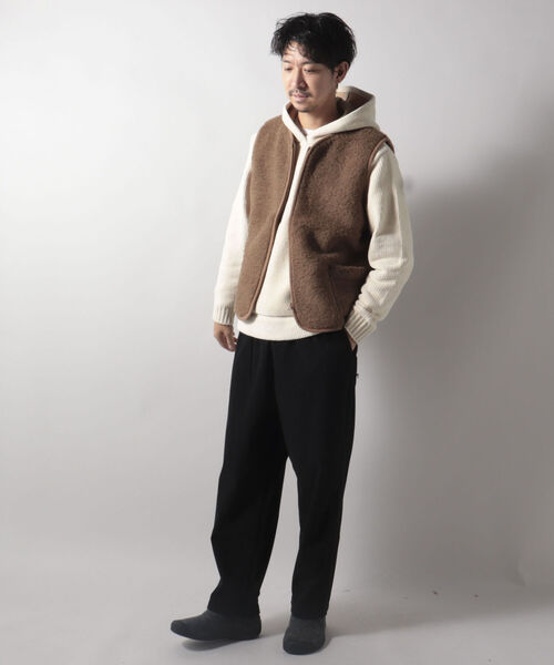 COLD BREAKER(コールドブレーカー)の「【COLDBREAKER/コールドブレーカー】Bodywarmer ウール ボア ベスト(ブルゾン・メンズ・ブラック/ベージュ/ホワイト系その他4・LARGE)」の8枚目の写真