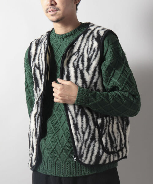 COLD BREAKER(コールドブレーカー)の「【COLDBREAKER/コールドブレーカー】Bodywarmer ウール ボア ベスト(ブルゾン・メンズ・ブラック/ベージュ/ホワイト系その他4・LARGE)」の13枚目の写真