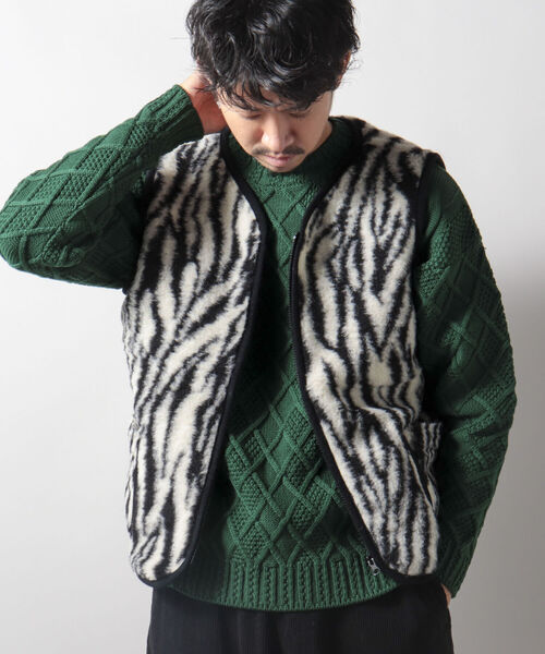 COLD BREAKER(コールドブレーカー)の「【COLDBREAKER/コールドブレーカー】Bodywarmer ウール ボア ベスト(ブルゾン・メンズ・ブラック/ベージュ/ホワイト系その他4・LARGE)」の14枚目の写真