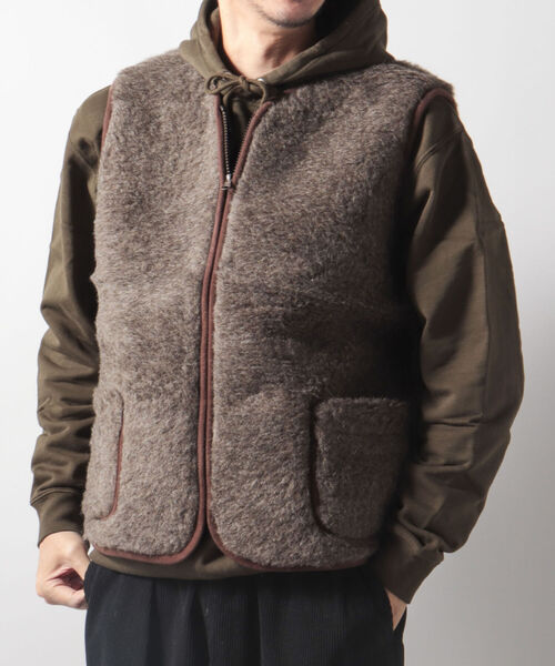 COLD BREAKER(コールドブレーカー)の「【COLDBREAKER/コールドブレーカー】Bodywarmer ウール ボア ベスト(ブルゾン・メンズ・ブラック/ベージュ/ホワイト系その他4・LARGE)」の18枚目の写真