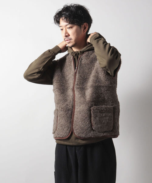 COLD BREAKER(コールドブレーカー)の「【COLDBREAKER/コールドブレーカー】Bodywarmer ウール ボア ベスト(ブルゾン・メンズ・ブラック/ベージュ/ホワイト系その他4・LARGE)」の19枚目の写真