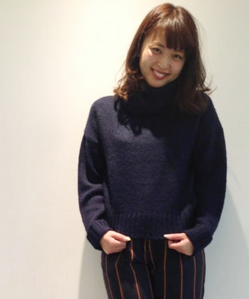 Chico（チコ）の「オフタートルニットP/O（ニット/セーター・レディース・ブラック/サーモンピンク/ホワイト/グレー・FREE）」の6枚目の写真