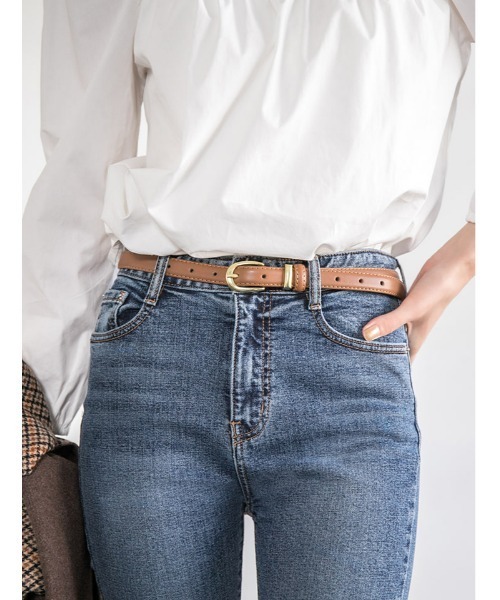 fifth(フィフス)の「シンプルデザイン細ベルト(ベルト・レディース・ブラック/ブラウン・FREE)」の1枚目の写真