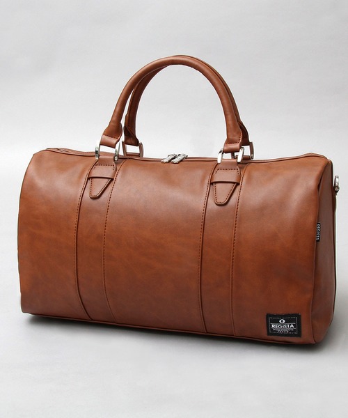 REGiSTA(レジスタ)の「フェイクレザーボストンバッグ / 旅行バッグ / 小さめ / 小旅行バッグ(ボストンバッグ・メンズ・ブラック/キャメル/ダークブラウン・FREE)」の9枚目の写真