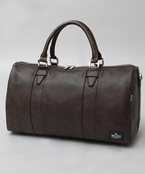 REGiSTA(レジスタ)の「フェイクレザーボストンバッグ / 旅行バッグ / 小さめ / 小旅行バッグ(ボストンバッグ・メンズ・ブラック/キャメル/ダークブラウン・FREE)」の8枚目の写真