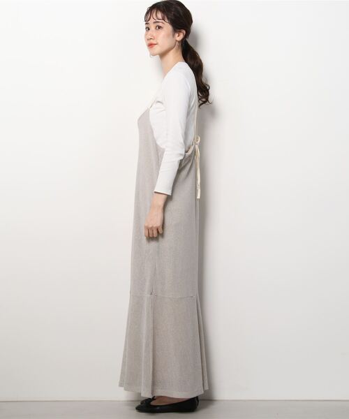 Kastane（カスタネ）の「メランジメッシュキャミワンピース（ワンピース・レディース・ベージュ/ブラック・FREE）」の3枚目の写真