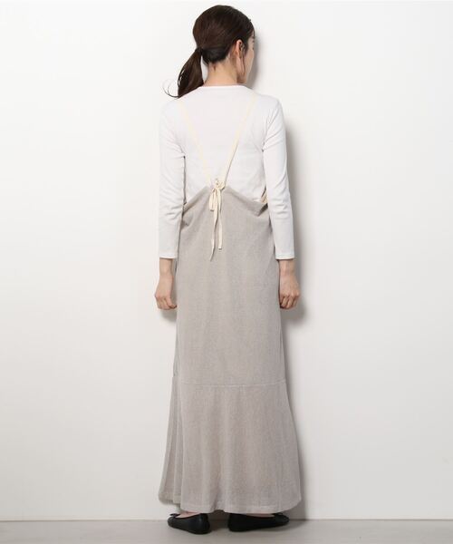 Kastane（カスタネ）の「メランジメッシュキャミワンピース（ワンピース・レディース・ベージュ/ブラック・FREE）」の4枚目の写真