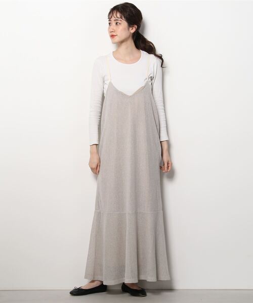 Kastane（カスタネ）の「メランジメッシュキャミワンピース（ワンピース・レディース・ベージュ/ブラック・FREE）」の10枚目の写真