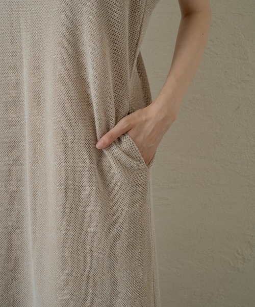 Kastane（カスタネ）の「メランジメッシュキャミワンピース（ワンピース・レディース・ベージュ/ブラック・FREE）」の8枚目の写真