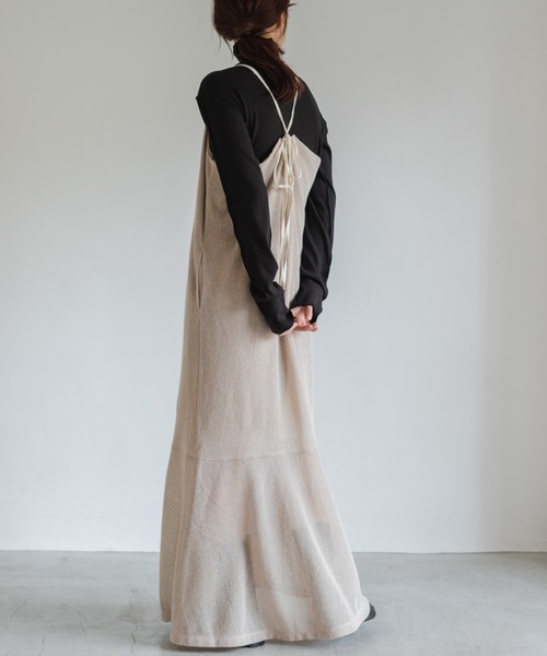Kastane（カスタネ）の「メランジメッシュキャミワンピース（ワンピース・レディース・ベージュ/ブラック・FREE）」の5枚目の写真