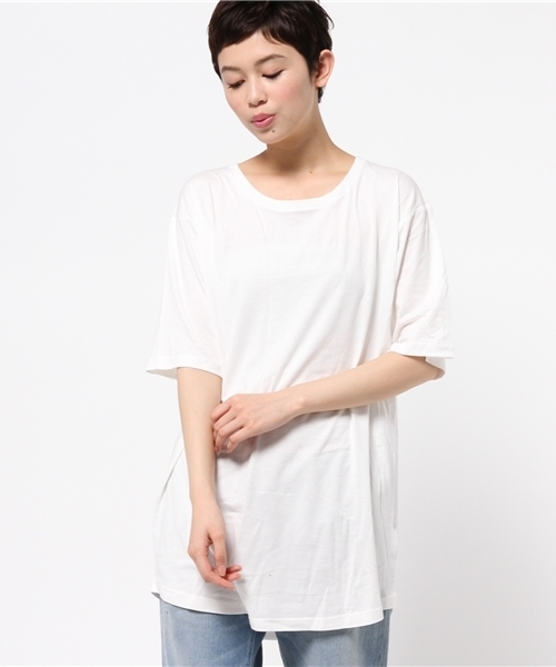 WEGO（ウィゴー）の「WEGO/ロングルーズシルエットTシャツ（Tシャツ/カットソー・メンズ・ホワイト/ブラック/杢グレー・MEDIUM/LARGE）」の9枚目の写真