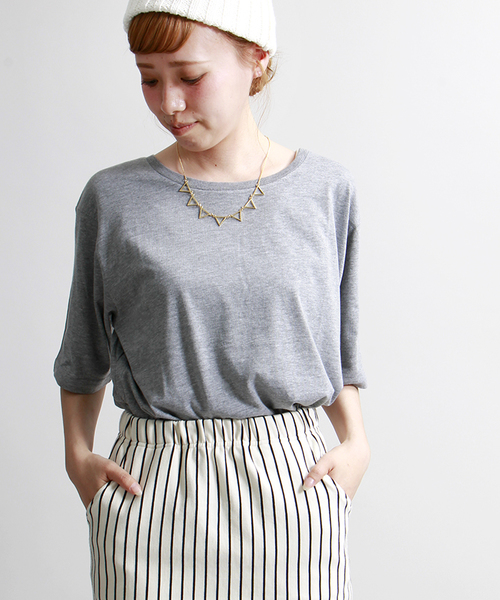 WEGO（ウィゴー）の「WEGO/ロングルーズシルエットTシャツ（Tシャツ/カットソー・メンズ・ホワイト/ブラック/杢グレー・MEDIUM/LARGE）」の4枚目の写真