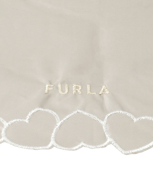 新品★フルラ★FURLA★ハート刺繍 晴雨兼用折りたたみ日傘 雨傘★ホワイト白 セール】晴雨兼用折りたたみ日傘 ”ハート刺繍”（折りたたみ傘