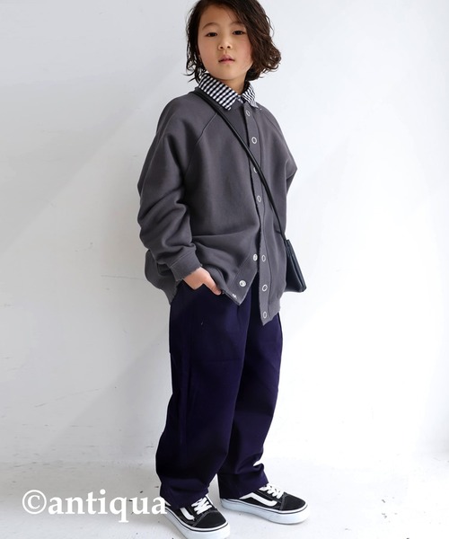 antiqua（アンティカ）の「裏毛コクーンカーディガン（カーディガン/ボレロ・キッズ・アッシュグレー/アイボリー/ブルー系その他・3/4/5/6）」の6枚目の写真