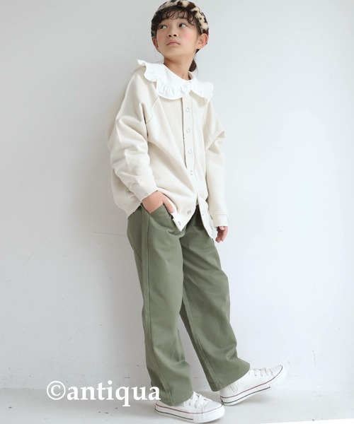 antiqua（アンティカ）の「裏毛コクーンカーディガン（カーディガン/ボレロ・キッズ・アッシュグレー/アイボリー/ブルー系その他・3/4/5/6）」の10枚目の写真