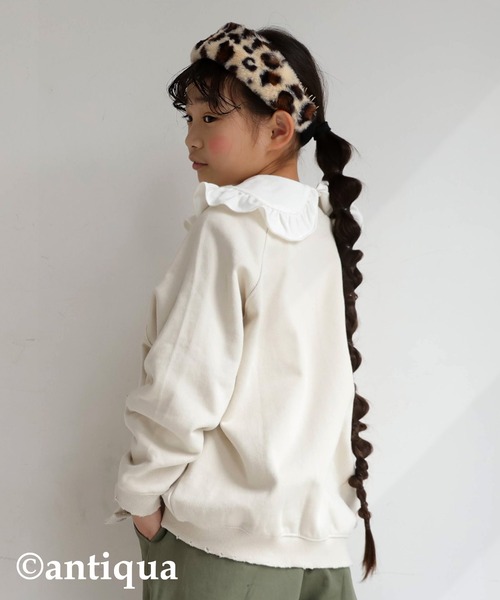 antiqua（アンティカ）の「裏毛コクーンカーディガン（カーディガン/ボレロ・キッズ・アッシュグレー/アイボリー/ブルー系その他・3/4/5/6）」の11枚目の写真