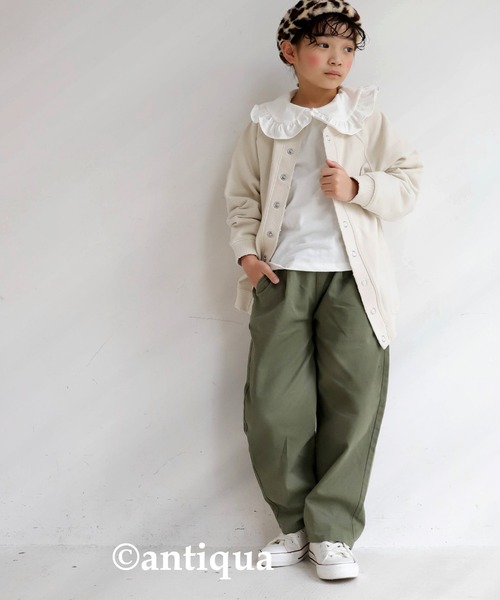 antiqua（アンティカ）の「裏毛コクーンカーディガン（カーディガン/ボレロ・キッズ・アッシュグレー/アイボリー/ブルー系その他・3/4/5/6）」の14枚目の写真
