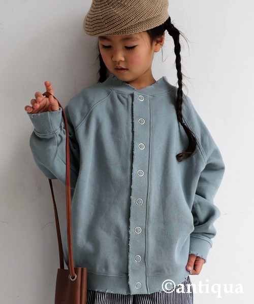 antiqua（アンティカ）の「裏毛コクーンカーディガン（カーディガン/ボレロ・キッズ・アッシュグレー/アイボリー/ブルー系その他・3/4/5/6）」の17枚目の写真