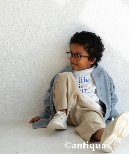 antiqua（アンティカ）の「裏毛コクーンカーディガン（カーディガン/ボレロ・キッズ・アッシュグレー/アイボリー/ブルー系その他・3/4/5/6）」の18枚目の写真