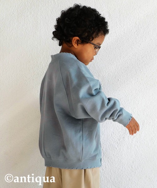 antiqua（アンティカ）の「裏毛コクーンカーディガン（カーディガン/ボレロ・キッズ・アッシュグレー/アイボリー/ブルー系その他・3/4/5/6）」の20枚目の写真